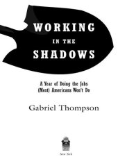 book Working in the Shadows: A Year of Doing the Jobs (Most) Americans Won't Do