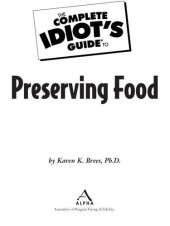 book The Complete Idiot's Guide to Preserving Food