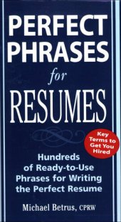 book Perfect Phrases for Resumes