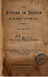 book Der Feldzug in Italien in den Jahren 1796 und 1797