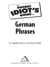 book The Pocket Idiot's Guide to German Phrases