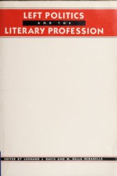 book Left Politics and the Literary Profession