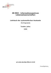 book Lehrbuch der systematischen Anatomie - DIE EINGEWEIDE