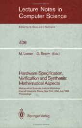 book Hardware Specification, Verification and Synthesis: Mathematical Aspects - Workshop Proceedings