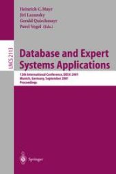 book Database and Expert Systems Applications: 12th International Conference, DEXA 2001 Munich, Germany, September 3–5, 2001 Proceedings