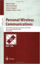 book Personal Wireless Communications: IFIP-TC6 8th International Conference, PWC 2003, Venice, Italy, September 23-25, 2003. Proceedings
