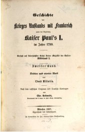 book Geschichte des Krieges Rußlands mit Frankreich unter der Regierung Kaiser Pauls I. im Jahre 1799