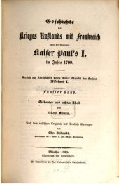 book Geschichte des Krieges Rußlands mit Frankreich unter der Regierung Kaiser Pauls I. im Jahre 1799