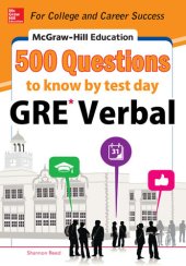 book McGraw-Hill Education 500 GRE Verbal Questions to Know by Test Day