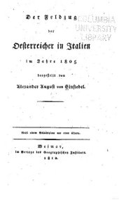 book Der Feldzug der Österreicher in Italien im Jahre 1805