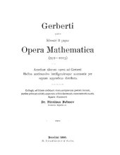 book Gerberti, postea Silvestri II, papae, Opera mathematica (972-1003)