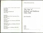 book The Age of Balfour & Baldwin 1902-1940