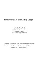 book Fundamentals of Die Casting Design