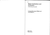 book Hegel, Institutions, and Economics : Performing the Social