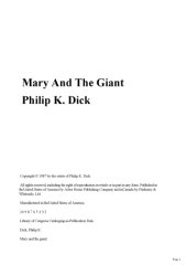 book Mary and the Giant