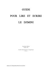 book Guide pour lire et écrire le djimini