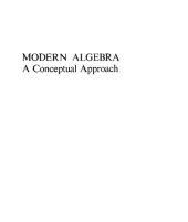 book Modern Algebra: A Conceptual Approach