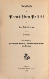 book Zur Geschichte Friedrichs I. und Friedrich Wilhelms I. von Preußen