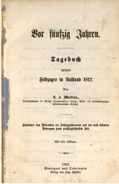 book Vir fünfzig Jahren : Tagebuch meines Feldzuges in Rußland 1812