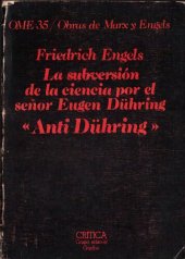 book La subversión de la ciencia por el señor Eugen Duhring: ("Anti-Düring") (OME 35)