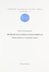 book Ricerche sulla poesia Alessadrina. Vol. 2: Forme allusive e contenuti nuovi