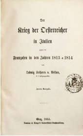 book Der Krieg der Österreicher in Italien gegen die Franzosen in den Jahren 1813 & 1814