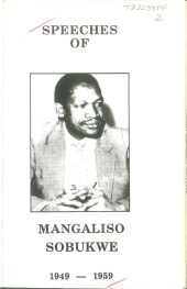 book Speeches of Mangaliso Sobukwe 1949 - 1959