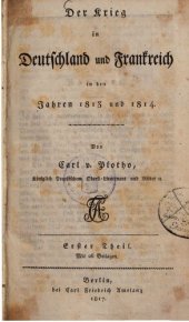 book Der Krieg in Deutschland und Frankreich in den Jahren 1813 und 1814