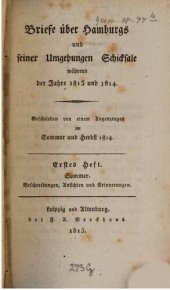 book Briefe über Hamburgs und seiner Umgebungen Schicksale während der Jahre 1813 und 1814