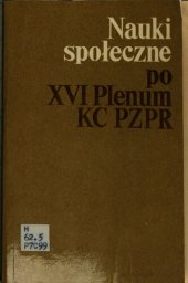 book Nauki społeczne po XVI Plenum KC PZPR