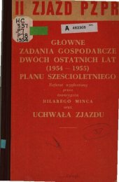 book II zjazd PZPR. Główne zadania gospodarcze dwóch ostatnich lat (1954 — 1955) planu sześcioletniego