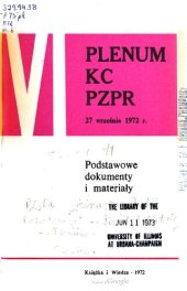 book VI Plenum KC PZPR 27 września 1972 r.