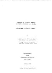 book Impact of Vespula Wasps on native insects and birds: first year research report 1988 (New Zealand)