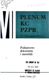 book VII Plenum KC PZPR 27—28 listopada 1972 r.