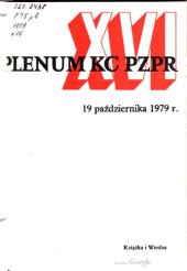 book XVI Plenum KC PZPR 19 października 1979 r.