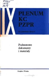 book IX Plenum KC PZPR 22 czerwca 1973 r.