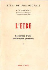 book L'être, recherche d'une Philosophie première