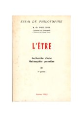 book L'être, recherche d'une Philosophie première