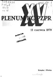 book XV Plenum KC PZPR 12 czerwca 1979