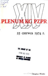 book XIV Plenum KC PZPR 25 czerwca 1974 r.