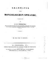 book Grammatik der mongolischen Sprache