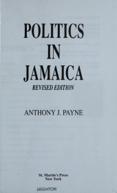 book Politics in Jamaica, Revised Edition