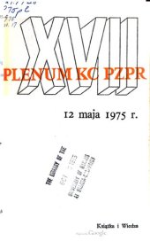 book XVII Plenum KC PZPR 12 maja 1975 r.