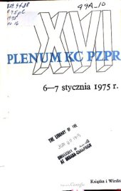 book XVI Plenum KC PZPR 6—7 stycznia 1975 r.