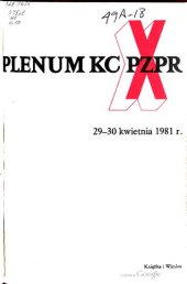 book X Plenum KC PZPR 29—30 kwietnia 1981 r.