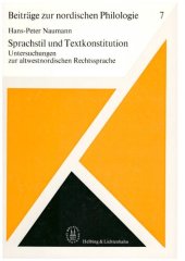 book Sprachstil und Textkonstitution: Untersuchungen zur altwestnordischen Rechtssprache