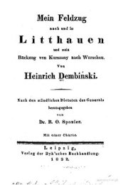 book Mein Feldzug nach und in Lithauen [Litauen] ud mein Rückzug von Kurszany nach Warschau