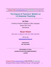 book The Impact of Teachers’ Beliefs on L2 Grammar Teaching