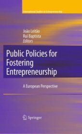 book Public Policies for Fostering Entrepreneurship: A European Perspective 