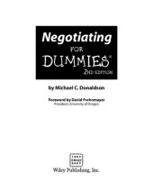 book Negotiating For Dummies